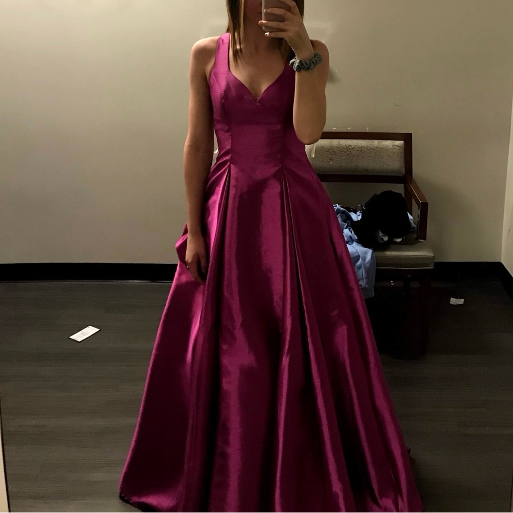 Magenta Prom Dress: Open/ Stappy Back